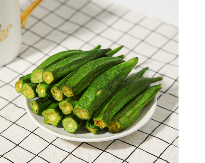 vacuum fried okra chips made in China