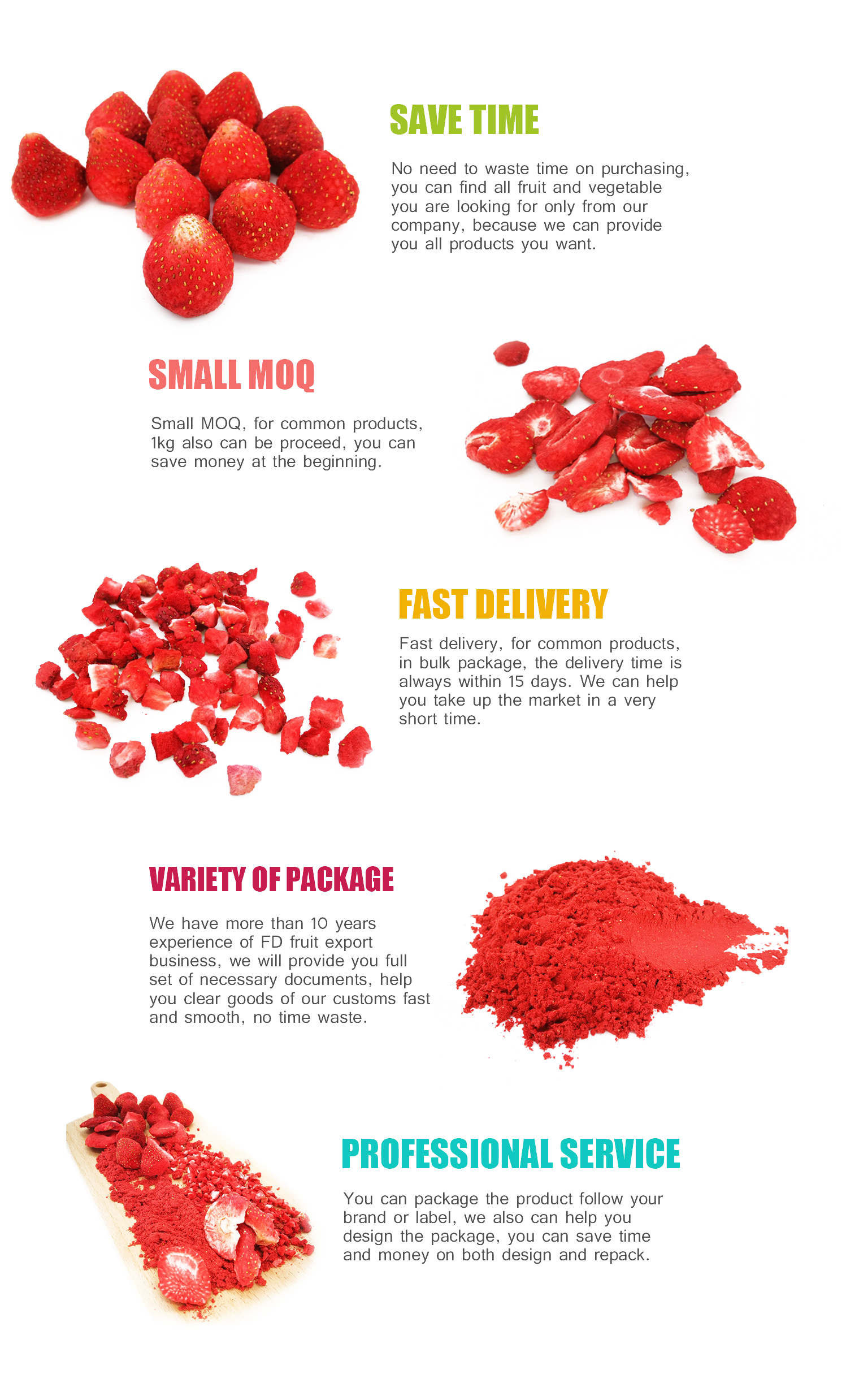 freeze dried strawberries Dice Pricelist