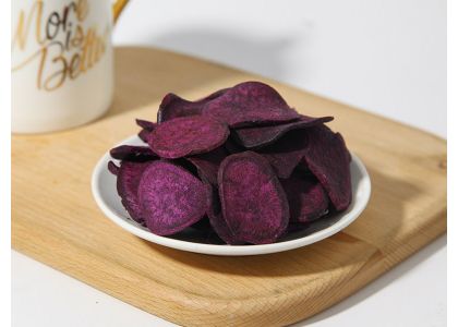 Vacuum fried purple potatoes