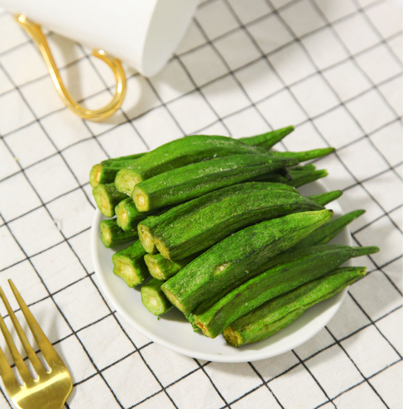 Vacuum dried chips snack vf dried okra crispy